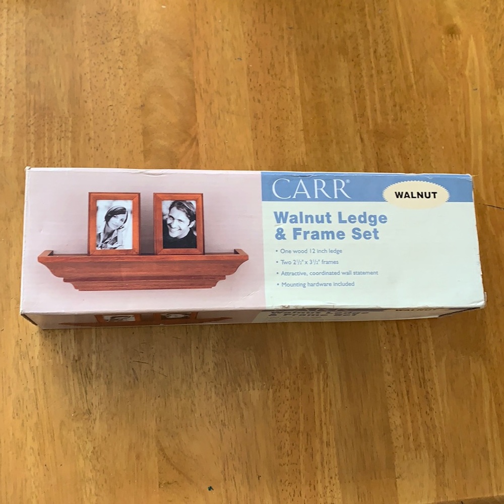 NEW CARR Walnut Ledge Floating Shelve 2 Frame Set